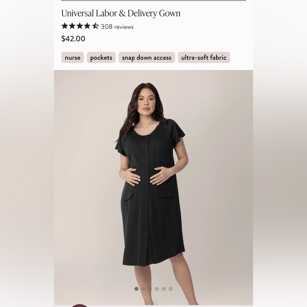 Kindred Bravely Black Labor & Delivery Gown
